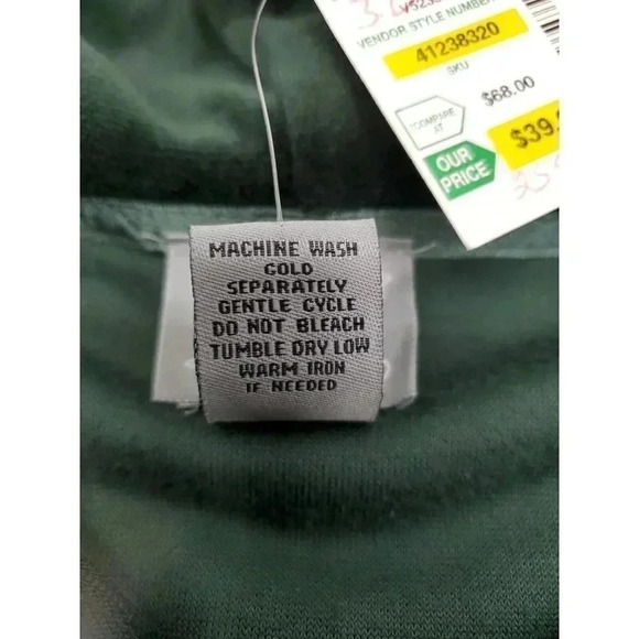 Peck & Peck Relaxed Emerald Green Velour Sweatshirt Women's Size Large NWT - Picture 4 of 10